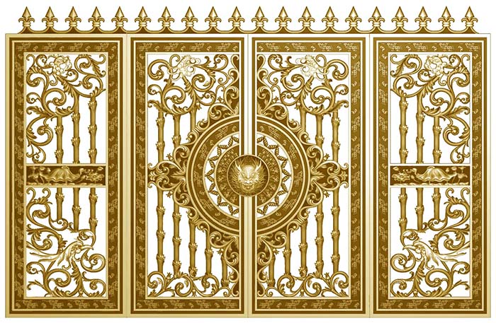Mẫu cổng 4 c&aacute;nh cổ điển